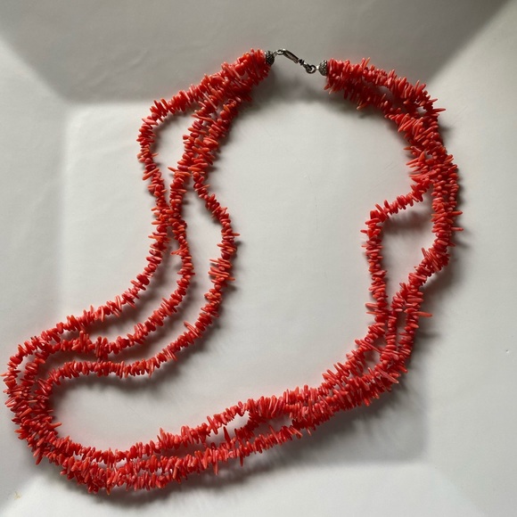Authentic vintage red branch coral necklace